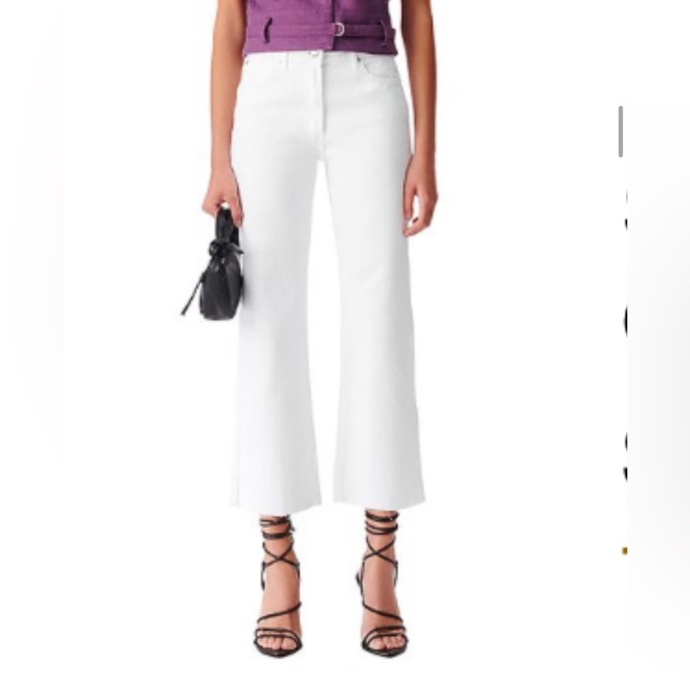 New IRO Women’s Fray White Jeans | Size 28 | Premium Cropped Denim